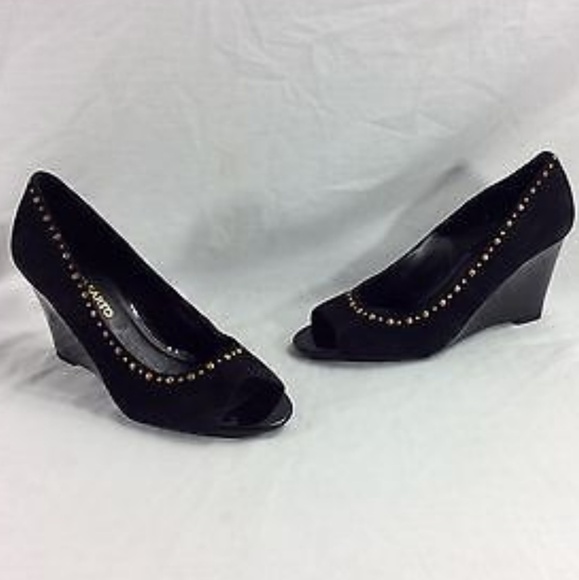 Franco Sarto - "Glitzy" Peep Toe Wedges‎ - Picture 2 of 6